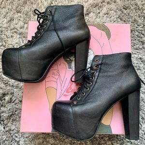 Jeffrey Campbell LITA Platform Ankle Boots BLACK